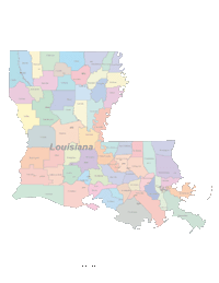 View larger image of Louisiana Map Cities and Counties