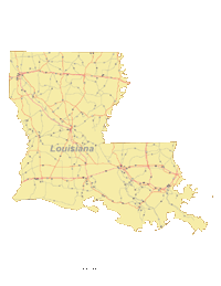 Louisiana Map with Roads