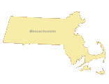 Massachusetts Outline Blank Map
