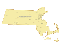 Massachusetts Map with Cities