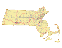 Massachusetts Map Cities and Roads