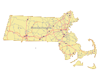 Massachusetts Map with Roads