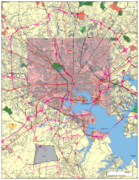 Baltimore, MD City Map with Roads & Highways