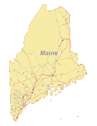 Maine Map with Roads