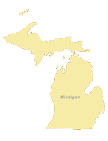View larger image of Free Michigan Outline Blank Map
