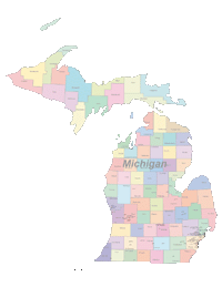 View larger image of Michigan Map Cities and Counties