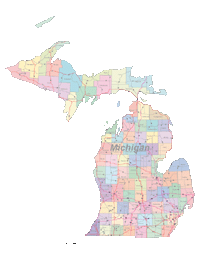 View larger image of Michigan Map Counties and Roads