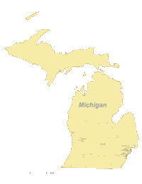 View larger image of Michigan Map with Cities
