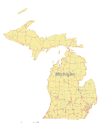 Michigan Map with Roads