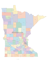 View larger image of Minnesota Map Cities and Counties