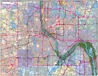 Minneapolis, MN City Map with Roads & Highways
