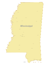 Mississippi Map with Cities