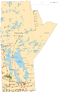 View larger image of Manitoba Map Cities and Roads