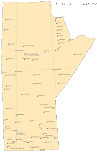 Manitoba Vector Map with Cities