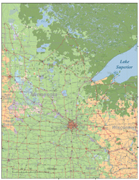 Minnesota Map High Detail