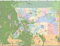 Montana Map High Detail