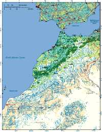 Morocco Map with Cities and Surrounding Countries