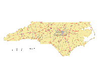 North Carolina Map Cities and Roads