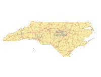 North Carolina Map with Roads