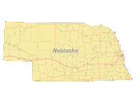 Nebraska Map with Roads