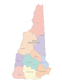 New Hampshire Map Cities and Counties