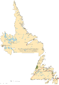 View larger image of Newfoundland and Labrador with Cities Roads
