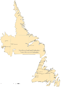 Newfoundland and Labrador with Cities