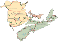 View larger image of New Brunswick, Nova Scotia, Prince Edward Island Cities Roads