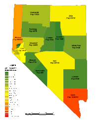 Nevada County Populations Map