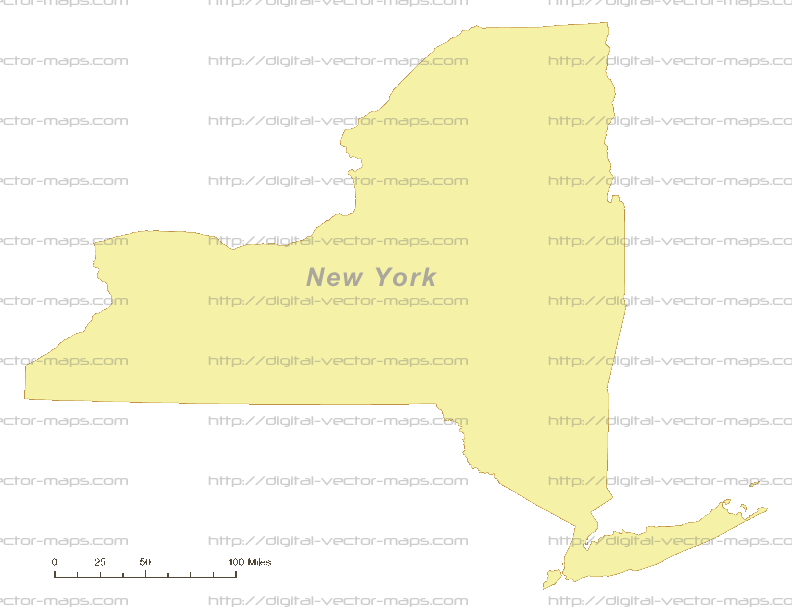 PREVIEW: New York Outline Blank Map