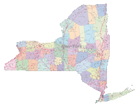 New York Map Counties and Roads