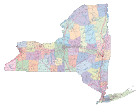 New York Map Cities, Counties and Roads