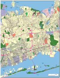 Lindenhurst, NY City Map with Roads & Highways