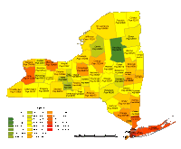 View larger image of New York County Populations Map