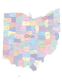 View larger image of Ohio Map Cities and Counties