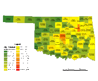 View larger image of Oklahoma County Populations Map