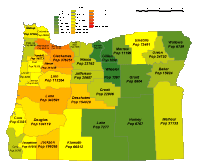 Oregon County Populations Map