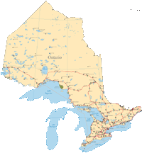 Ontario Vector Map with Cities Roads