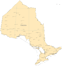 Ontario Vector Map with Cities