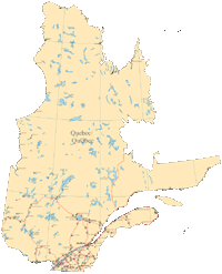 Quebec Vector Map with Cities Roads