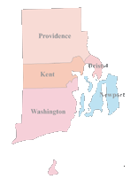 View larger image of Rhode Island Map with Counties (color)