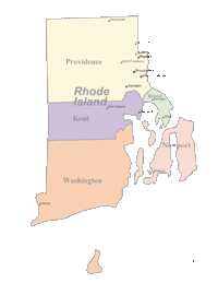 Rhode Island Map Cities and Counties