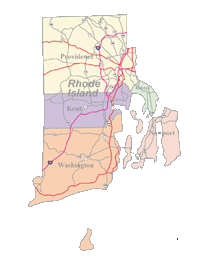 View larger image of Rhode Island Map Counties and Roads