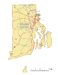 Rhode Island Map Cities and Roads