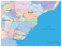 View larger image of South America Central Eastern Region Map