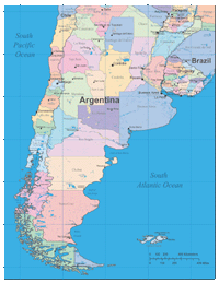 View larger image of Southern Region South America Map