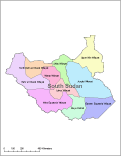 South Sudan Map with Administrative Borders