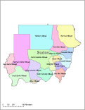 Sudan Map with Administrative Borders