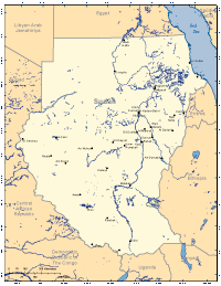 Sudan Map with Cities and Surrounding Countries