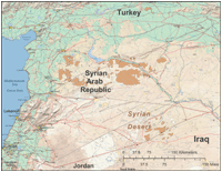Syria Shaded Relief Map